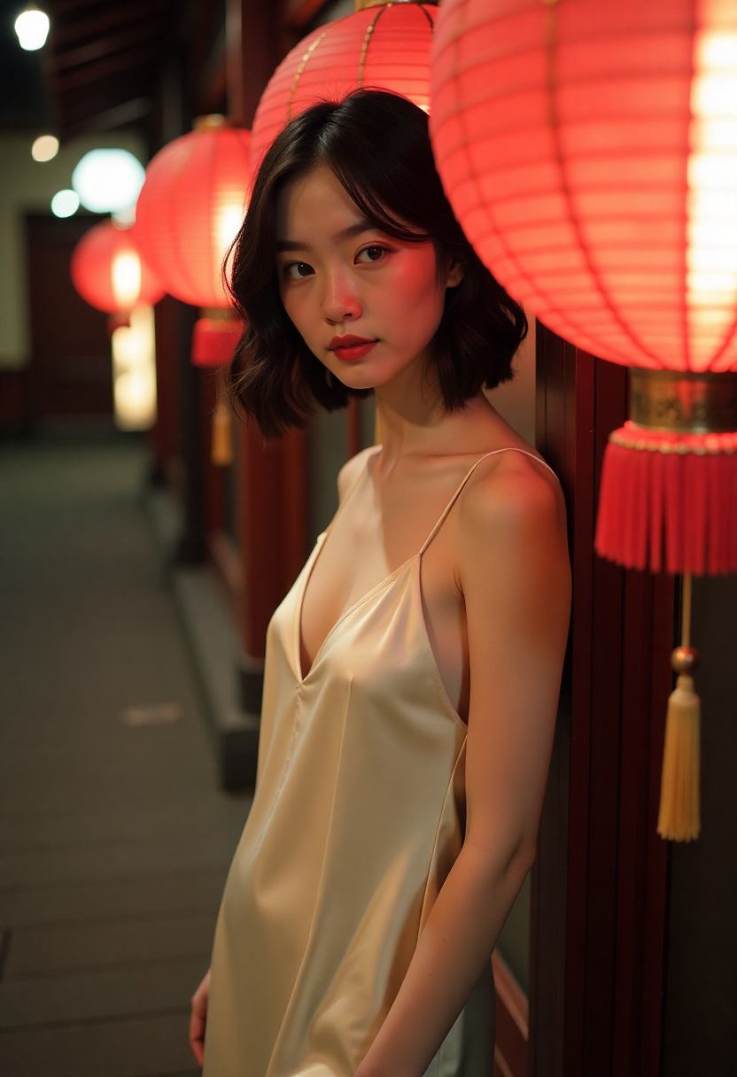 创作者展示不同承托结构的内衣样品